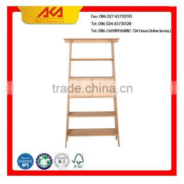 Newest modern design wood display rack with showcase