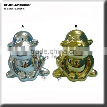 chrome plating monkey ceramic money box