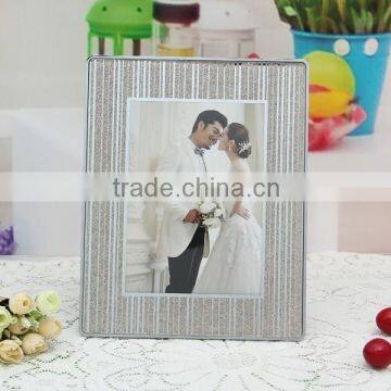2016 new design crystal glittery silkscreen glass mirror photo frame 5x7 6x8in