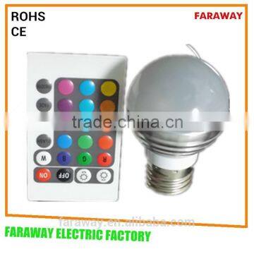 3w RGB led bulb with remote