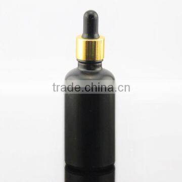 high quality 50ml black dropper bottle with golden cap at good price