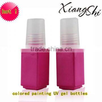 square small nail polish bottle with brush and cap