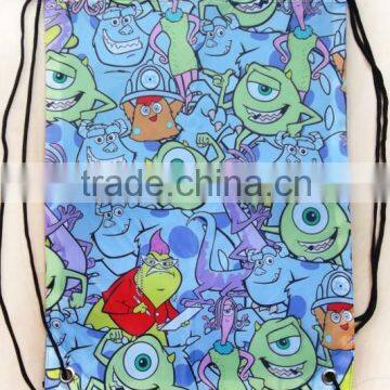 Cartoon fashion nylon custom drawstring bag