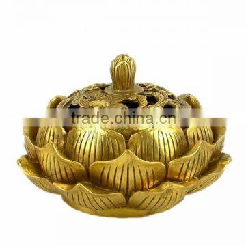 lotus flower brass buddhist incense burner oxidation buddhist jewelry nickel lead cadmium free