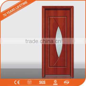 2016 New Design JFCG Ecological WPC material Interior Room Door with glass door design