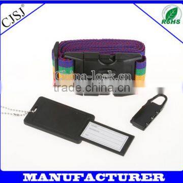 travel bag accessories wholesale(pp strap+3 combination padlock+plastic luggage tag)