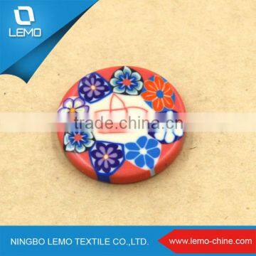 Children Two Holes Fancy Printed Wooden Buttons