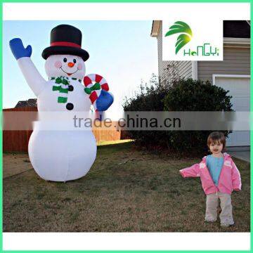 10ft Giant Inflatable Christmas Snowman With Candy Cane