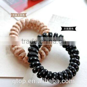 Rubber band mixed color elastic quality cheap women telephone lwire hair circle