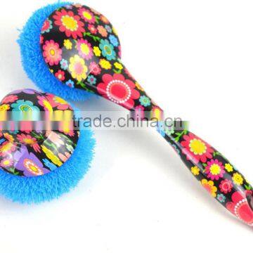 colorful flower pattern kitchen washing plastic printed dish brush