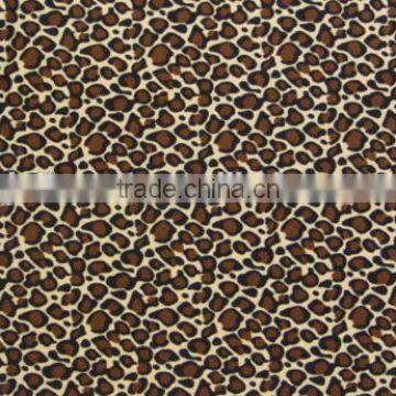 Coffee Apricot Polyester Leopard Print Milk Fiber Spandex Digital Print Lycra Silk Fabric photo-2