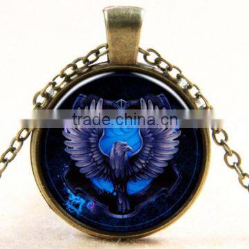 Black phoenix necklace DIY glass dome jewelry Photo glass dome jewelry