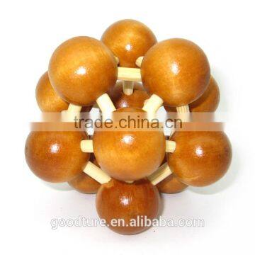 2015 Hot Sale Wooden IQ Intelligent Puzzle Magic Puzzle Kongming Lock Brain Teaser Model Number GAD1096