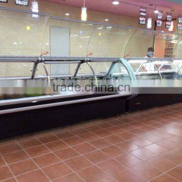 Mini Deli Food Showcase Serve Counter White Color Back With Storage