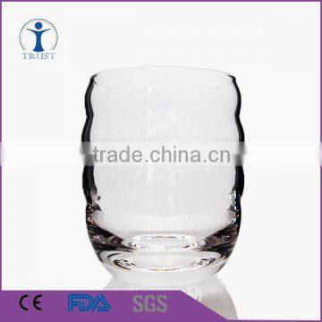 Personalized hot sell glass tumbler thread shaped clear drinking glass