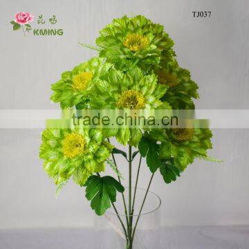 green artificial flowers peony with paintings