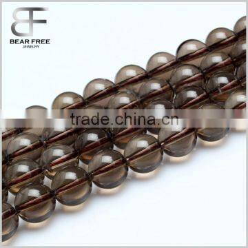 Natural Tea Brown Crystal Rock Smokey Quartz Gemstone Round Beads Strand