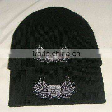 100% acrylic beanies custom embroidery Logo as your design