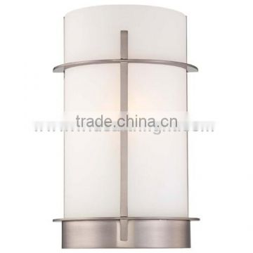 UL CUL Listed Factory Nickel Glass Wall Sconce With Cylinder Shade W80188