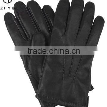 Men's Winter Warm motorcycle driving touch Screen Cashmere Lined Nappa Leather gloves