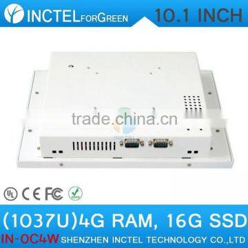 White Color 1037u processor Windows8 linux Industrial Touch Screen all in one pc,business desktop computer 4G RAM 16G SSD