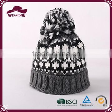 Wholesale custom winter knitted hat , good quality beanie hat