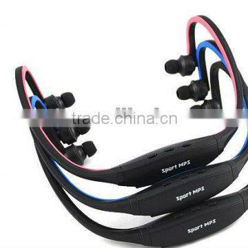 2013 new product hot selling wireless SD MP3 sports earphone +FM from shenzhen factory