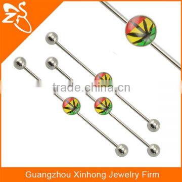 hot sale Marijuana leaf fake industrial piercing jewelry