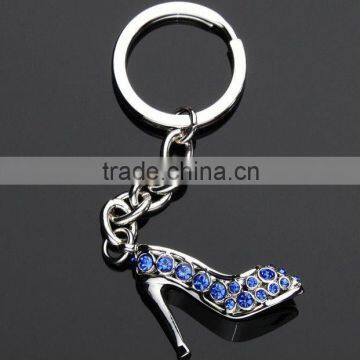 3D crystal high heel shoe keychain/keyring,can add customer's logo,various designs<DKCA1007>