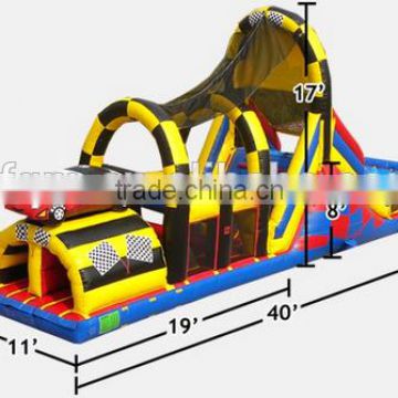 Castle Type and PVC Vinyl 0.55(18OZ) wich is EN-71 & ASTM standard,PVC Material inflatable obstacle course