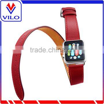 The Wholesale Extra Long Genuine Leather Band Double Tour Bracelet Leather Watchband for Apple Watch photo-2