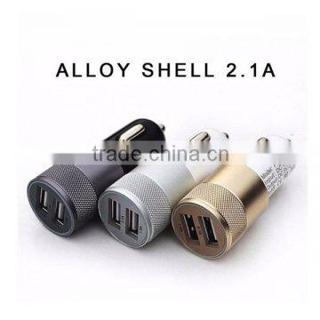 Alloy 2.1A dual usb car charger