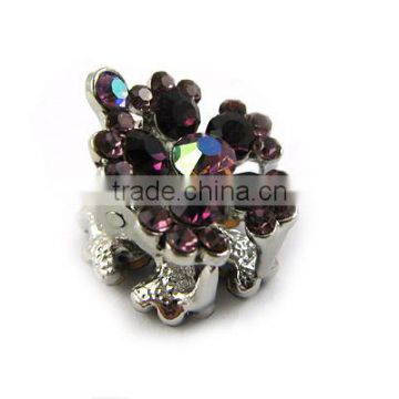 Simple Purple Flower Claw Rhinestone Alloy Hair Clip