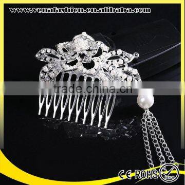 bride white metal hair comb for girls, magic hair comb