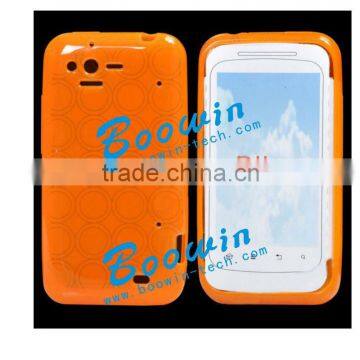 Orange Soft TPU Gel Crystal Jelly Case Cover For HTC bliss s510b