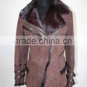 Party Cool Queen Type Tuscan Goat Fur Jacket Sheep Fur Overcoat Punk Style