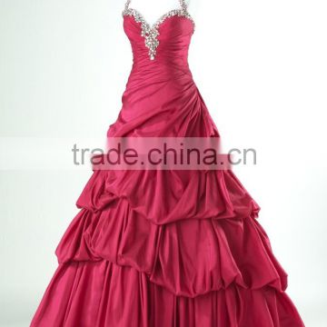 (MY4657) MARRY YOU Halter Beaded Ruffle Skirt Hup Classy Evening Dress Pron