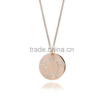 14K Rose Gold Plate for Silver/Brass Genuine Crystal Customize Design Sea Theme 'Turtle' Animal Pendants Jewelry