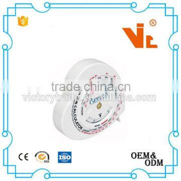 V-T09-05 Hot sale love heart shape plastic bmi calculator tape measure