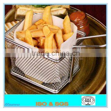 wholesale stainless steel square shape chip basket