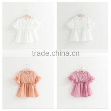 Summer Lovely Pure Color China Simple Design Dress, Girl Child Dress