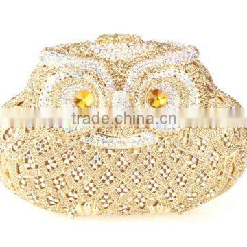 Top quality owl ANIMAL shaped crystal evening bag