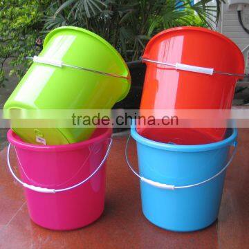 10L plastic bucket cheap with lid handle water bucket