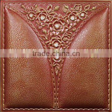 3D PVC Leather panel for wall decoration wall panel faux tile wall panel