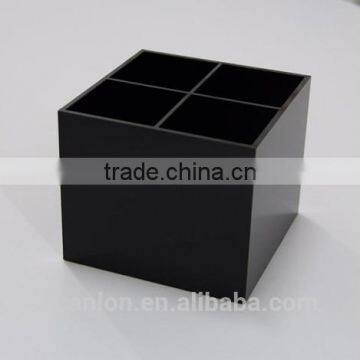 Black acrylic storage box with divider