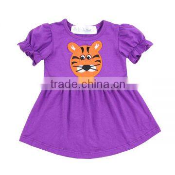 2016 new arrival tigger applique knitted baby and kid clothes dress for girl 3 years