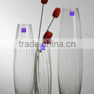 transparant mouth blown glass vase