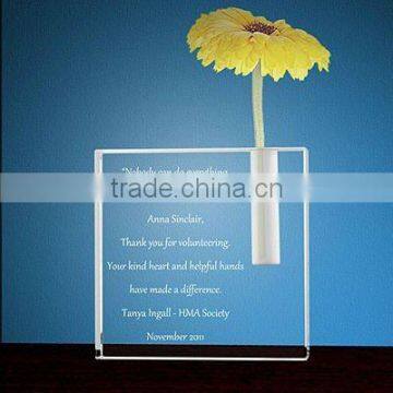 lovely crystal bud vase with custom engraving