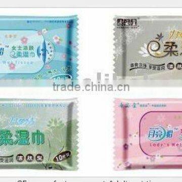 Non-woven surface and soft lady wet wipes