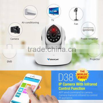 The World's First smart home infrared control home appliances TV, Air Conditioner 720p infrared ip camera